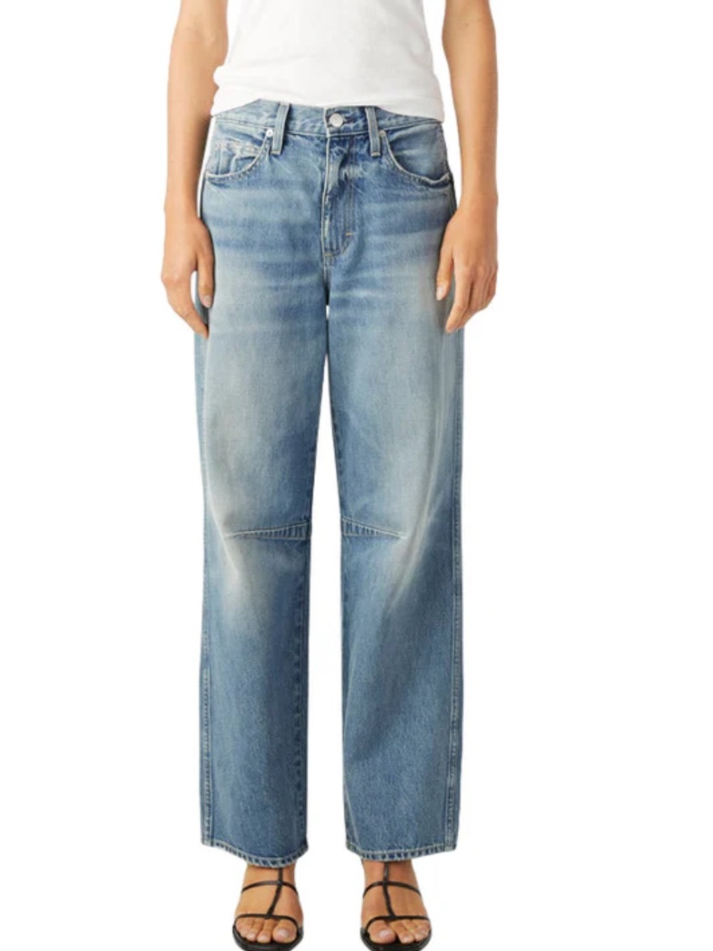 NWT AMO Denim Sandra Baggy Barrel Style 100% Cotton Rigid Denim Jean Size 25